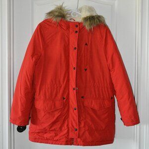 American Eagle Faux Fur Hooded Sherpa Lined Parka Jacket Coat Women's sz XXL